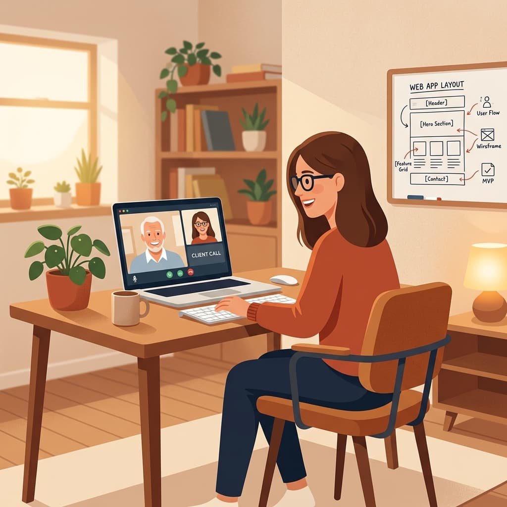 D Tech free discovery call solo developer scoping a custom web app project with a client