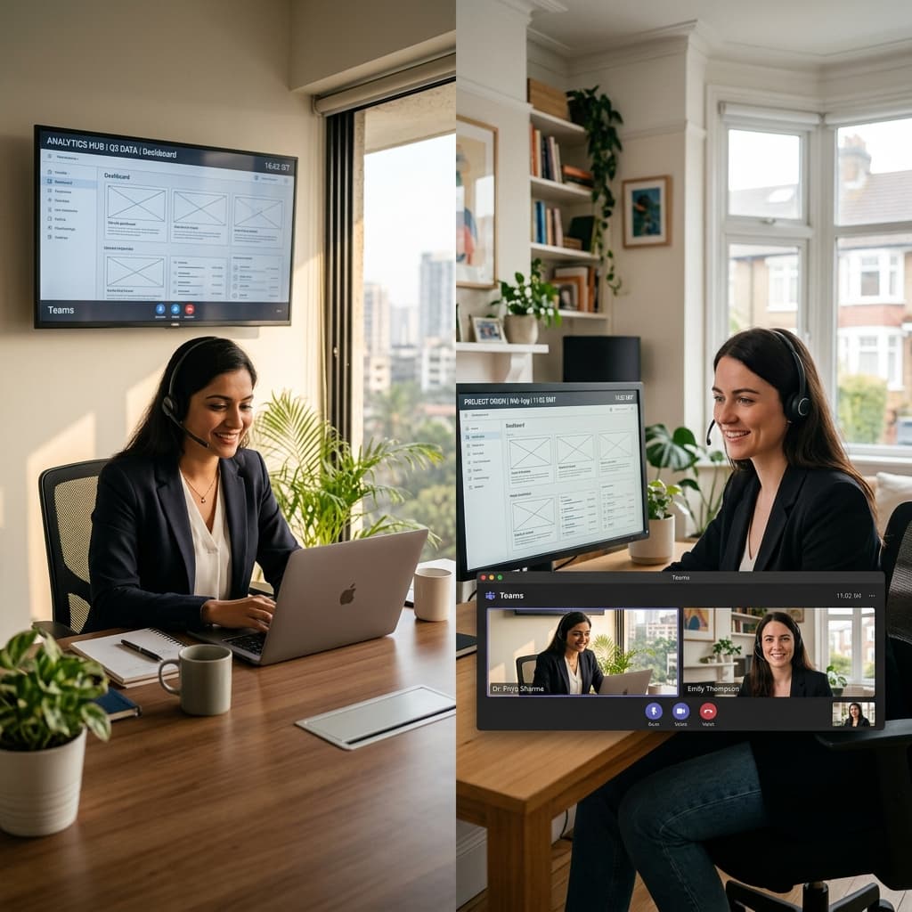 Developer and client on a discovery call discussing website strategy and improvements